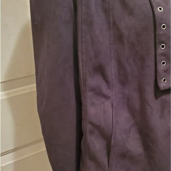 Express Jacket Small Faux Suede Grommet Waterfall Drape Whimsigoth Rocker Chic - Picture 7 of 8